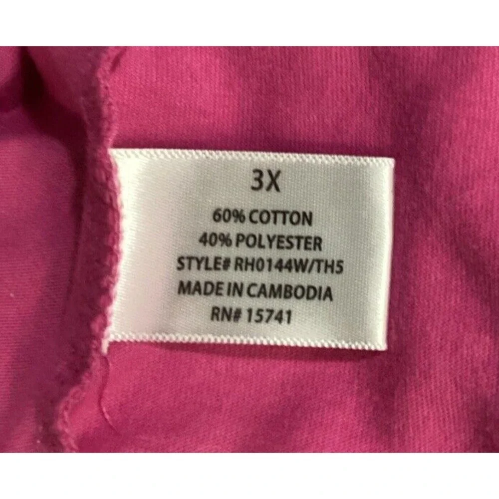 KAREN NEUBERGER Women's (Size 3X) 3/4 Sleeve V-Neck‎ Shirt Cotton Polyester G2D